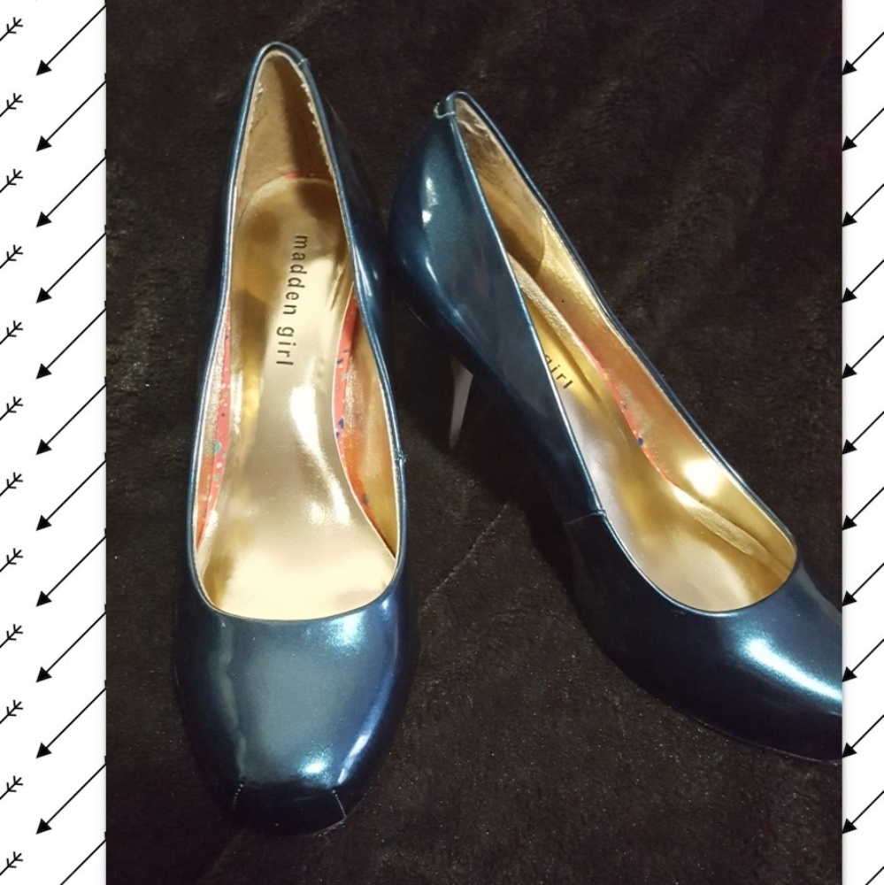 Sexy teal metalic shine heels